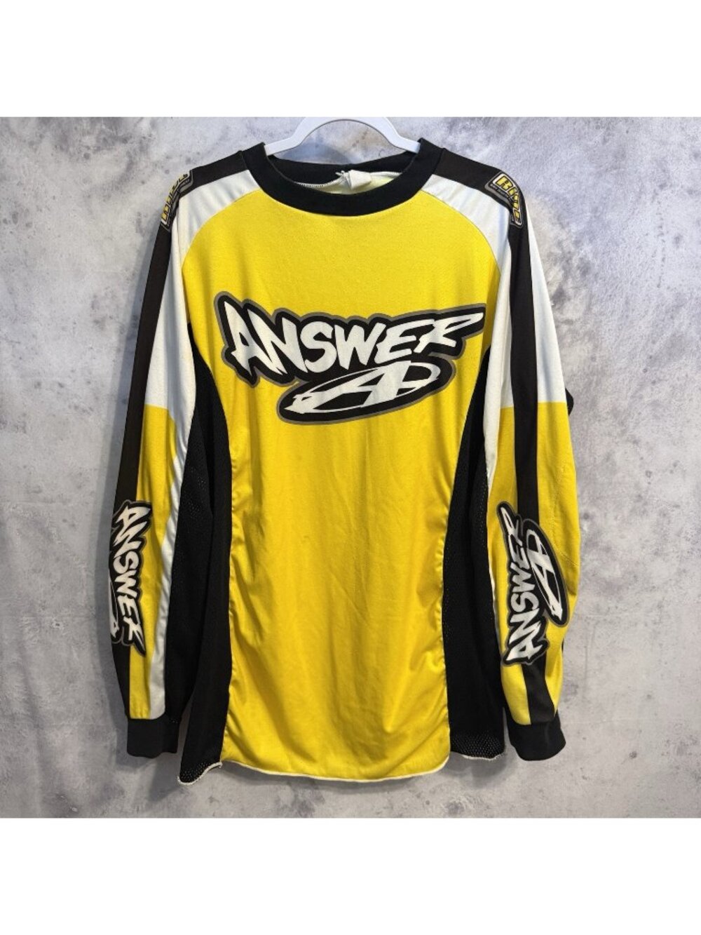 Vintage Answer Racing Motocross Jersey Mens 2XL XXL Yellow Dirtbike